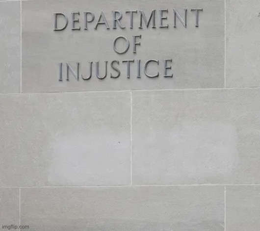 U.S. Department of Injustice. | image tagged in doj,fbi,fbi open up,why is the fbi here,injustice | made w/ Imgflip meme maker