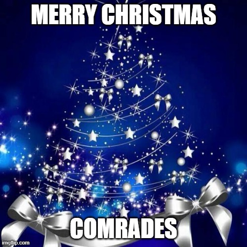 Merry Christmas comrades! | MERRY CHRISTMAS; COMRADES | image tagged in merry christmas | made w/ Imgflip meme maker