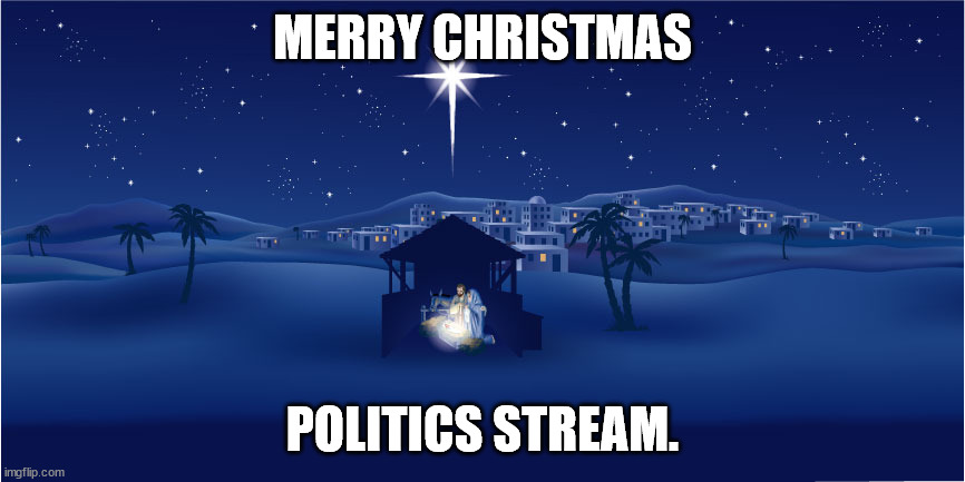 Merry Christmas. | MERRY CHRISTMAS; POLITICS STREAM. | image tagged in nativity,birth of jesus christ,people on earth,silent night holy night | made w/ Imgflip meme maker