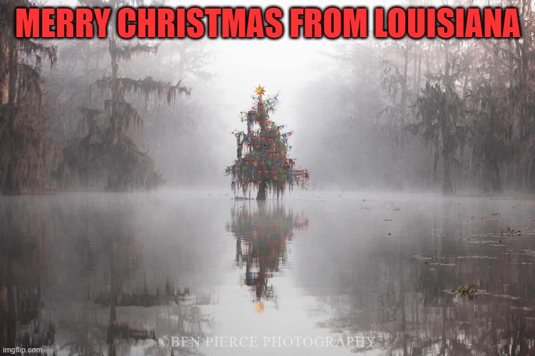 MERRY CHRISTMAS FROM LOUISIANA | image tagged in merry christmas | made w/ Imgflip meme maker
