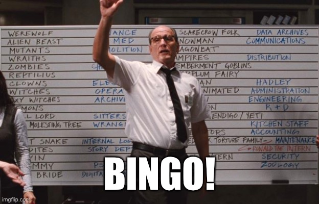 Cabin the the woods | BINGO! | image tagged in cabin the the woods | made w/ Imgflip meme maker