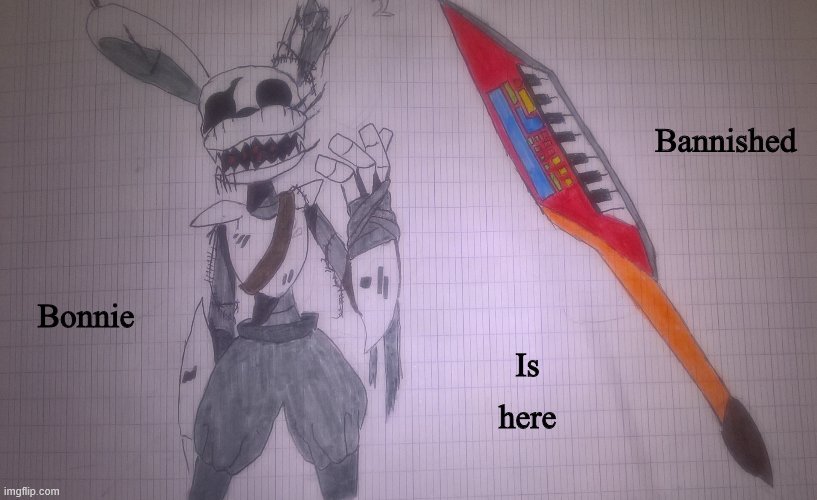 Bannished Bonnie | Bannished; Bonnie; Is here | image tagged in bannished bonnie | made w/ Imgflip meme maker