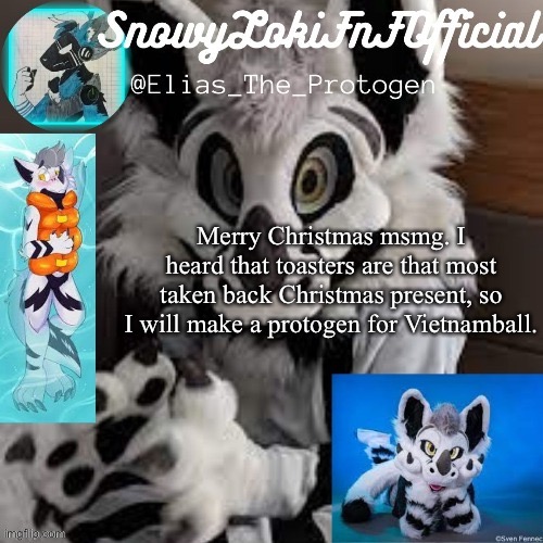 Maverick Temp | Merry Christmas msmg. I heard that toasters are that most taken back Christmas present, so I will make a protogen for Vietnamball. | image tagged in maverick temp | made w/ Imgflip meme maker