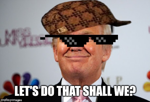 Donald trump approves | LET'S DO THAT SHALL WE? | image tagged in donald trump approves | made w/ Imgflip meme maker