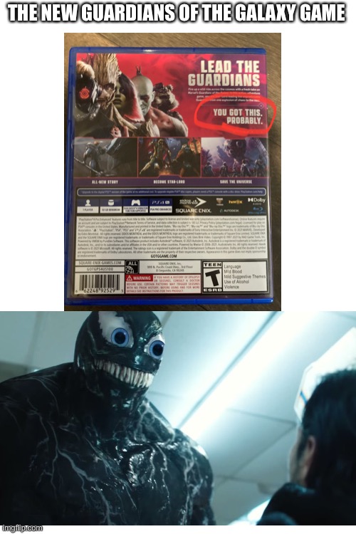 The New GOTG Video Game | THE NEW GUARDIANS OF THE GALAXY GAME | image tagged in blank white template | made w/ Imgflip meme maker