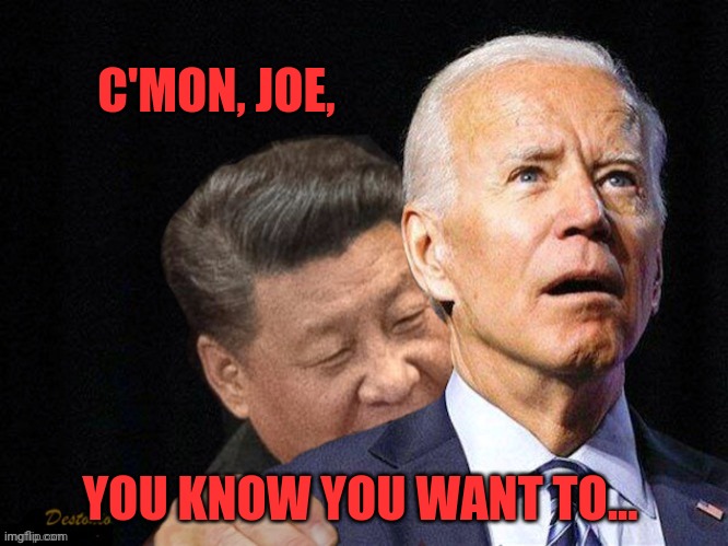 China Joe Biden | C'MON, JOE, YOU KNOW YOU WANT TO... | image tagged in china joe biden | made w/ Imgflip meme maker