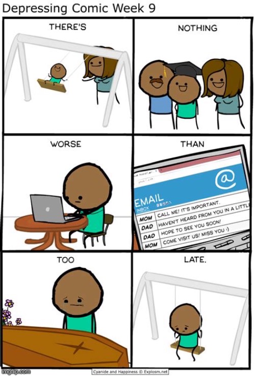 Cyanide and sadness. | image tagged in comics/cartoons | made w/ Imgflip meme maker