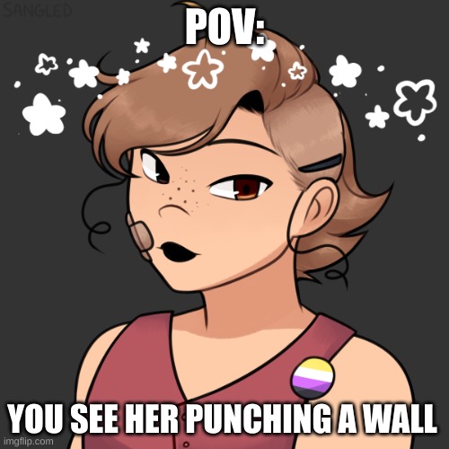 here you go! have fun! | POV:; YOU SEE HER PUNCHING A WALL | made w/ Imgflip meme maker