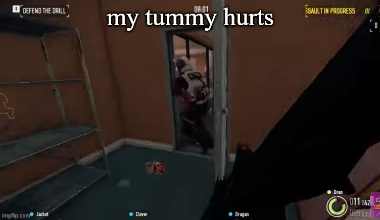 ᴹʸ ʰᵉᵃᵈ ᶦˢ ᵇˡᵉᵉᵈᶦⁿᵍ :ᴰ | my tummy hurts | made w/ Imgflip meme maker