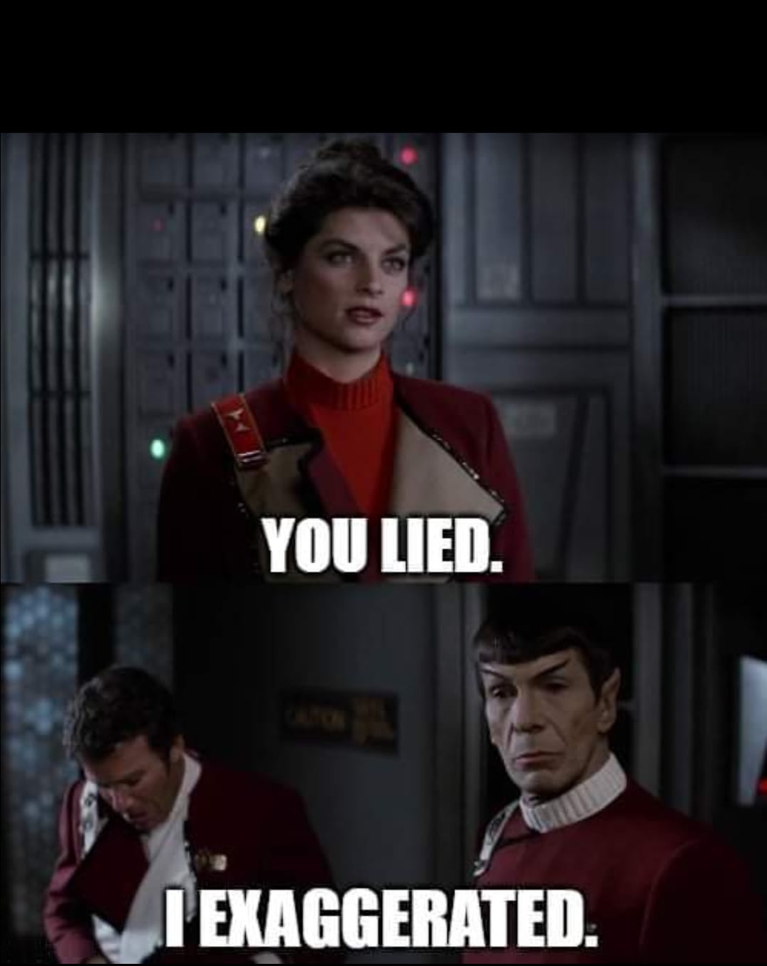 High Quality Saavik You Lied Spock I exaggerated Blank Meme Template