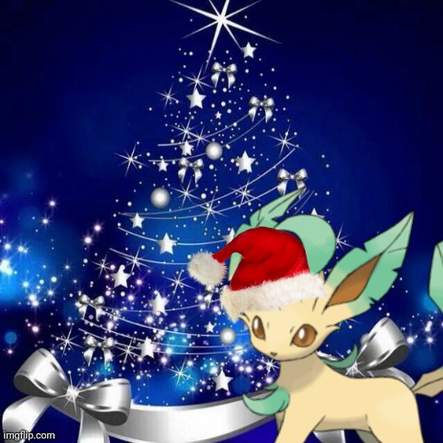 Leafeon wishing you a merry Christmas! | made w/ Imgflip meme maker