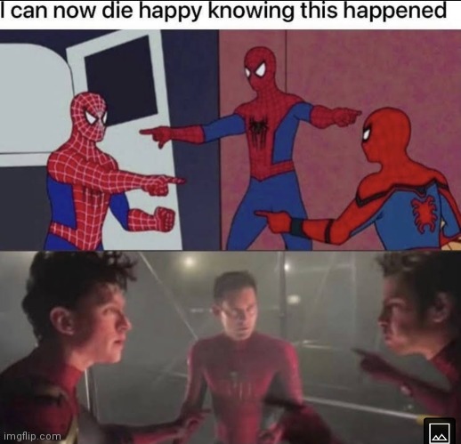 Image tagged in 3 spiderman pointing spiderman Imgflip