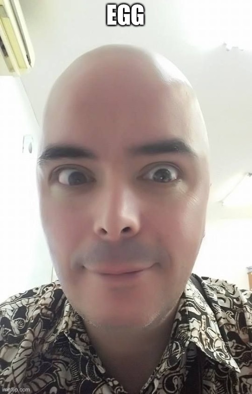 Egg Boi | EGG | image tagged in bald guy | made w/ Imgflip meme maker