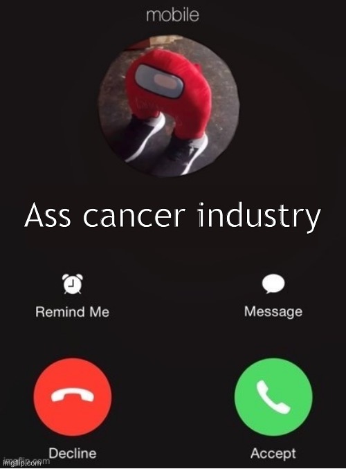 Ace, thank you for this beautiful template | Ass cancer industry | image tagged in balls industry blank by ace | made w/ Imgflip meme maker