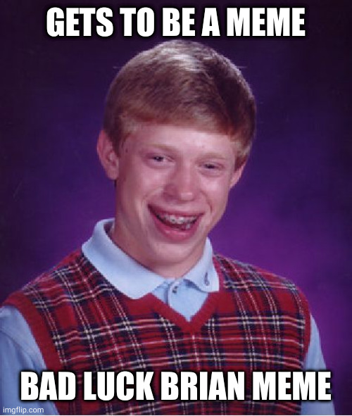 What happens when you want attention and don't care what kind | GETS TO BE A MEME; BAD LUCK BRIAN MEME | image tagged in memes,bad luck brian | made w/ Imgflip meme maker