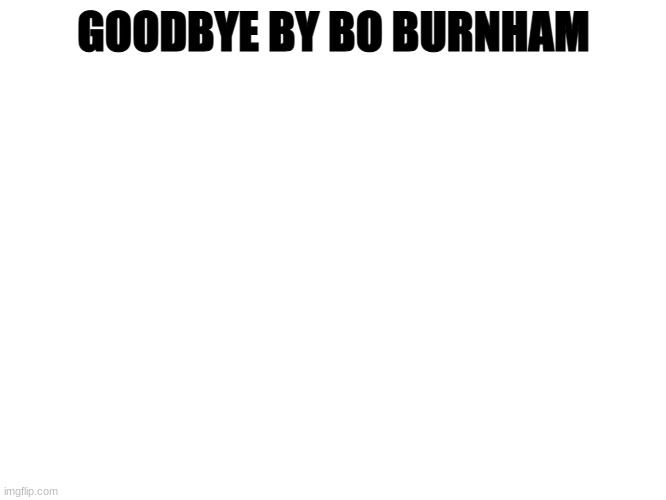 Pls do | GOODBYE BY BO BURNHAM | image tagged in empty | made w/ Imgflip meme maker