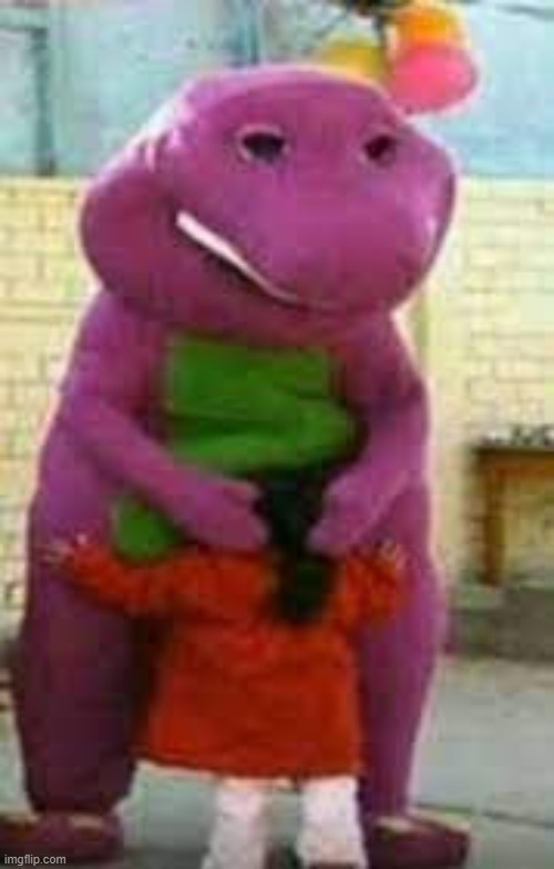 Barney getting head | image tagged in barney getting head | made w/ Imgflip meme maker