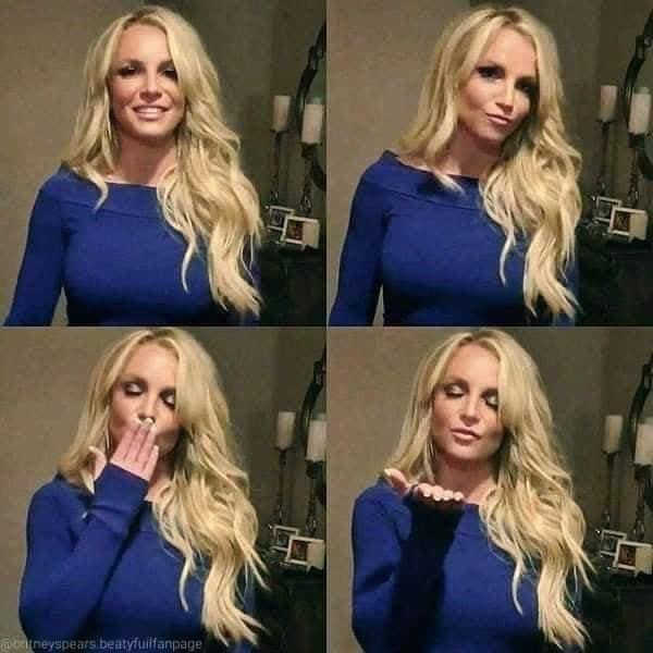 Britney Spears blows kiss Blank Meme Template