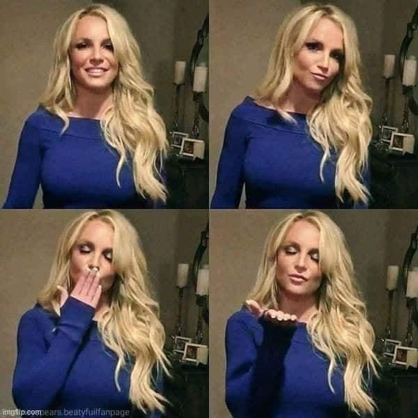 Britney Spears blows kiss | image tagged in britney spears blows kiss | made w/ Imgflip meme maker