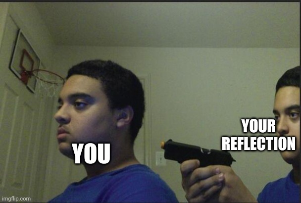 Trust Nobody, Not Even Yourself | YOU YOUR REFLECTION | image tagged in trust nobody not even yourself | made w/ Imgflip meme maker