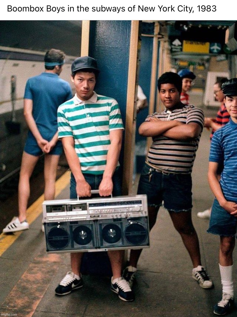 [Rocking Beastie Boys, probably] | image tagged in boombox boys,rocking,the,beastie,boys,beastie boys | made w/ Imgflip meme maker