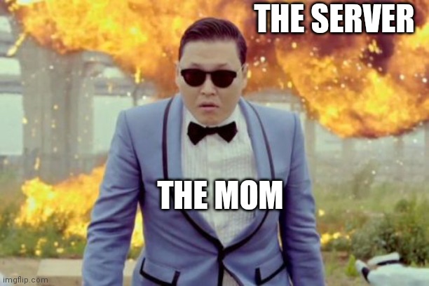 Gangnam Style PSY Meme | THE SERVER THE MOM | image tagged in memes,gangnam style psy | made w/ Imgflip meme maker