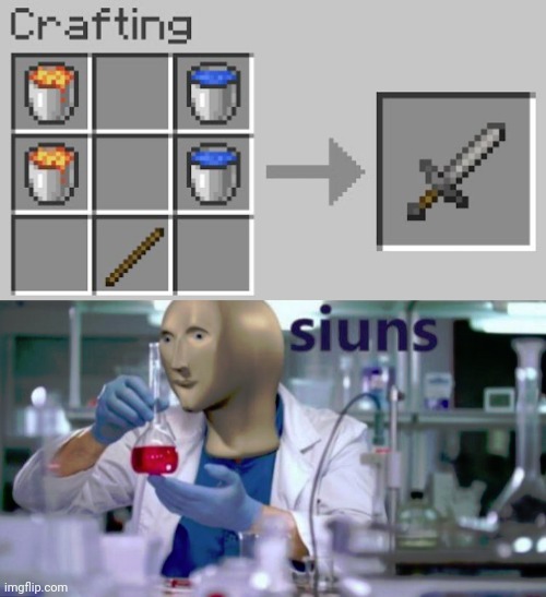 Minecraft science be like: | image tagged in siuns,minecraft,blursed | made w/ Imgflip meme maker
