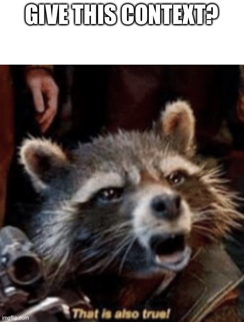 That is also true! | GIVE THIS CONTEXT? | image tagged in that is also true | made w/ Imgflip meme maker
