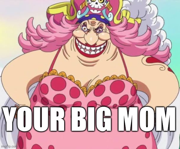 Your Big Mom meme | YOUR BIG MOM | image tagged in one piece,big mom | made w/ Imgflip meme maker