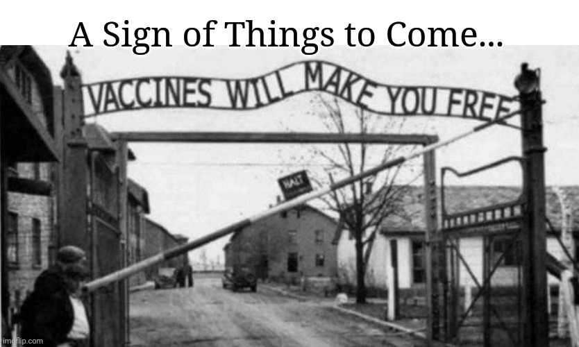 A Sign of Things to Come... | A Sign of Things to Come... | image tagged in vaccine,concentration camp,fauci,the murderer | made w/ Imgflip meme maker