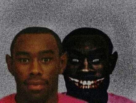 High Quality Tyler the creator with demon behind him Blank Meme Template