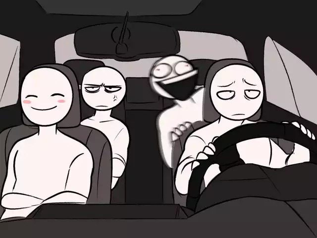High Quality Four People in a Car Blank Meme Template