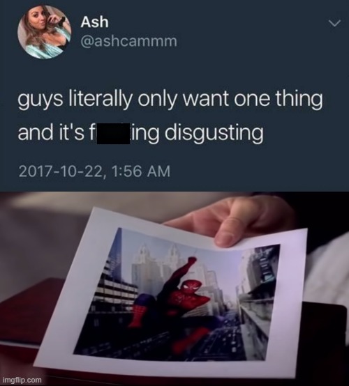 image tagged in guys want only one thing,spiderman,j jonah jameson,memes | made w/ Imgflip meme maker