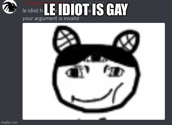 Invalid Argument (ft. le idiot) | LE IDIOT IS GAY | image tagged in invalid argument ft le idiot | made w/ Imgflip meme maker