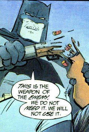 High Quality Batman weapon of the enemy breaks gun Blank Meme Template