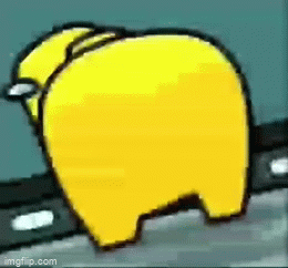 High Quality Yellow amogus butt Blank Meme Template