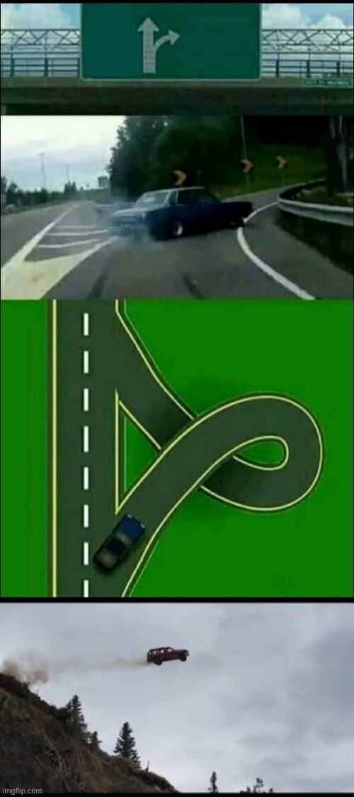 High Quality Exit off 12 ramp loop death Blank Meme Template