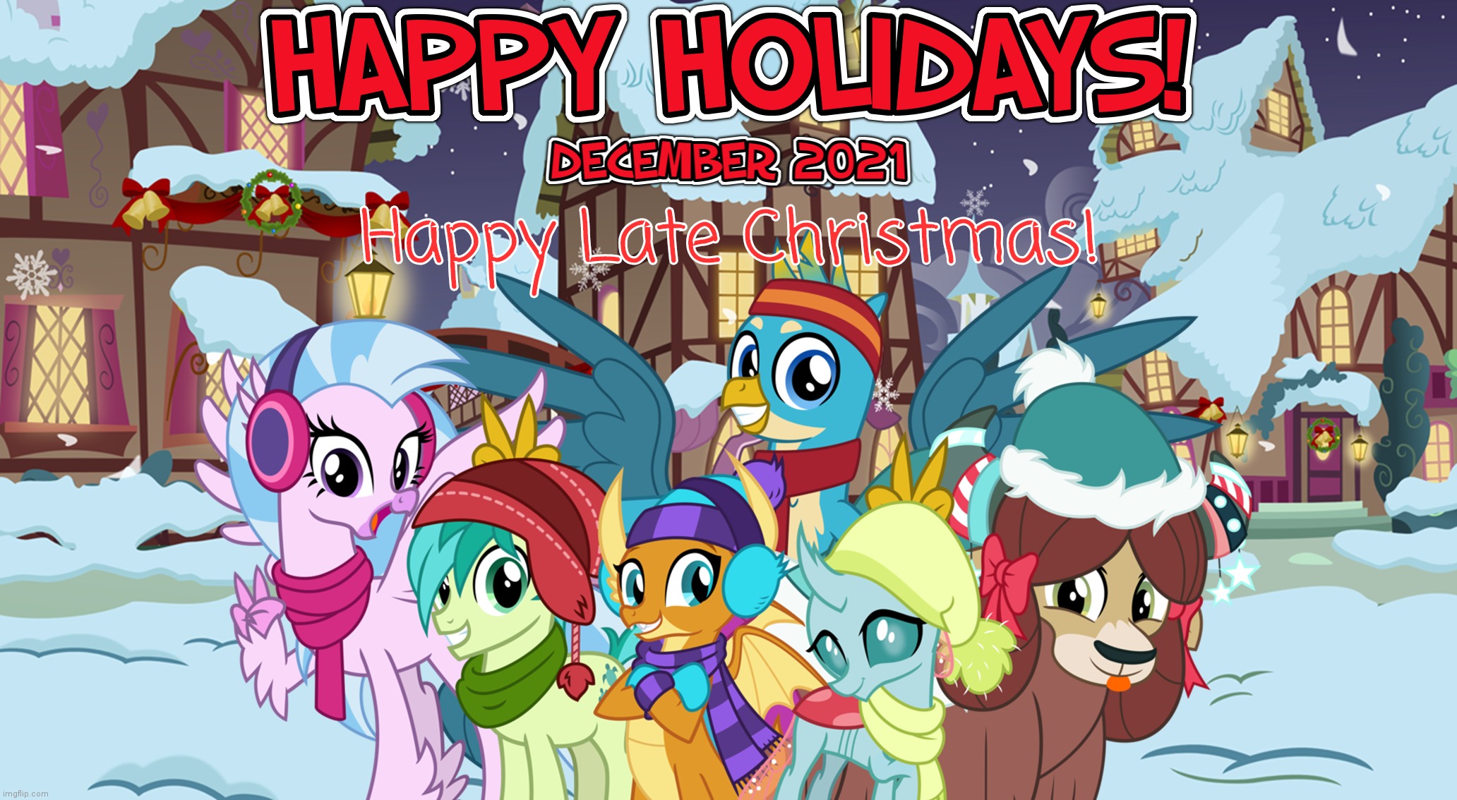 Happy Late Christmas Day (Sorry for delay) | Happy Late Christmas! | image tagged in my little pony friendship is magic,christmas,holidays | made w/ Imgflip meme maker