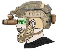 Chad tactical helmet Blank Meme Template