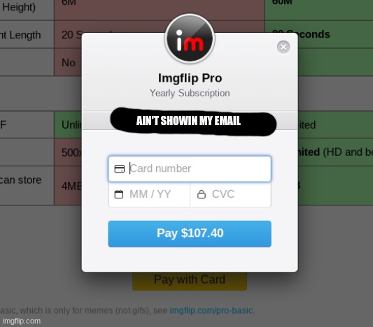 HOLY FU- | AIN'T SHOWIN MY EMAIL | made w/ Imgflip meme maker