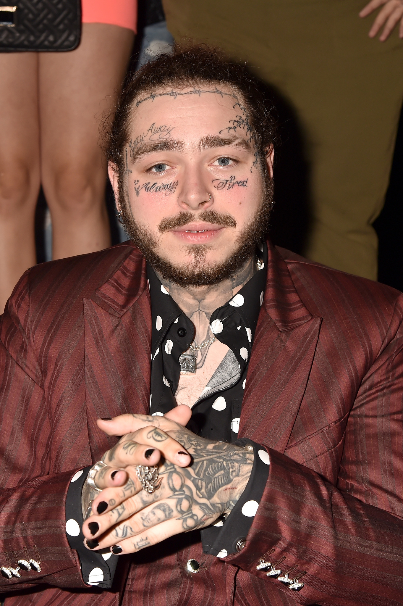Post Malone suit rubbing hands together Blank Meme Template