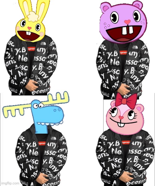 Htf characters wearing the drip | image tagged in white background | made w/ Imgflip meme maker