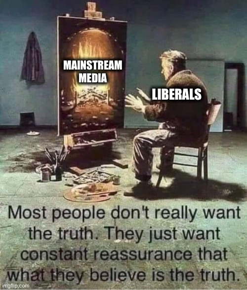 Liberal logic | LIBERALS; MAINSTREAM MEDIA | image tagged in liberal logic,mainstream media,democrats,memes | made w/ Imgflip meme maker