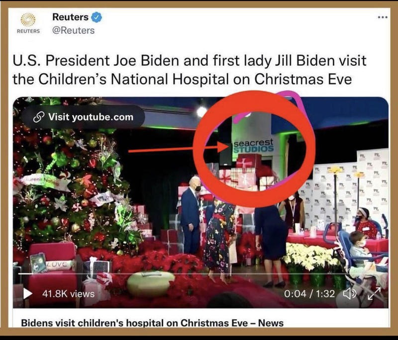 More FAKE NEWS From Reuters: The Bidens weren't anywhere close to Children's National Hospital on Christmas Eve! | image tagged in fake news,reuters,movie set | made w/ Imgflip meme maker