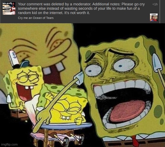 image tagged in spongebob laughing hysterically | made w/ Imgflip meme maker