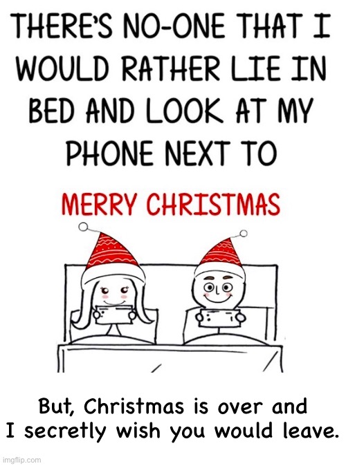 Another one bites the dust | But, Christmas is over and I secretly wish you would leave. | image tagged in funny memes,relationships,all i wanted was pancakes dammit | made w/ Imgflip meme maker