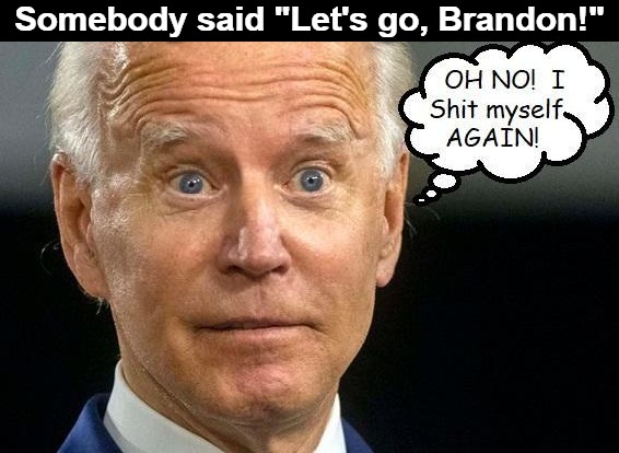 Somebody said, "Let's go, Brandon!" | Somebody said "Let's go, Brandon!" | image tagged in i shit myself again,poopy pants biden,poopy pants,ew i stepped in shit,ah shit here we go again,shitpost | made w/ Imgflip meme maker