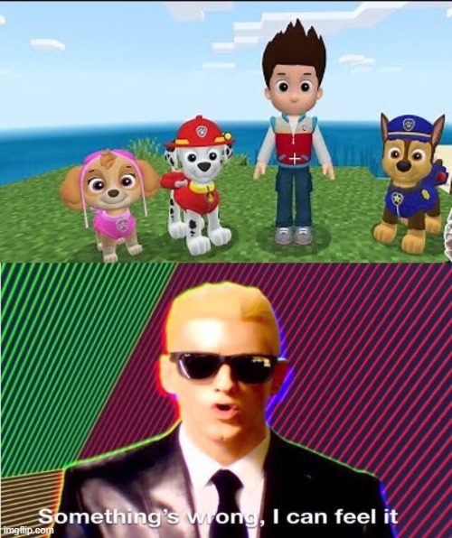 everything here is wrong | image tagged in something s wrong,minecraft,memes,funny,paw patrol,hol up | made w/ Imgflip meme maker