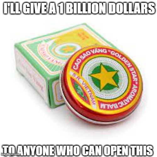 I bet you can't do it :) | I'LL GIVE A 1 BILLION DOLLARS; TO ANYONE WHO CAN OPEN THIS | image tagged in i dont care | made w/ Imgflip meme maker