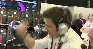 High Quality Toto Wolff Punching The Table (Template Edition) Blank Meme Template